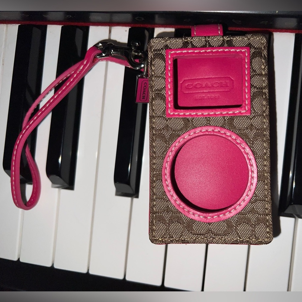 Coach Brown Pink iPod nano Case or makeup case for lip gloss Y2K accessory